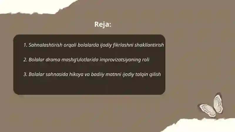 Sahnalashtirish faoliyati jarayonida bolalarda ijodkorlik mazmunini rivojlantirish 2