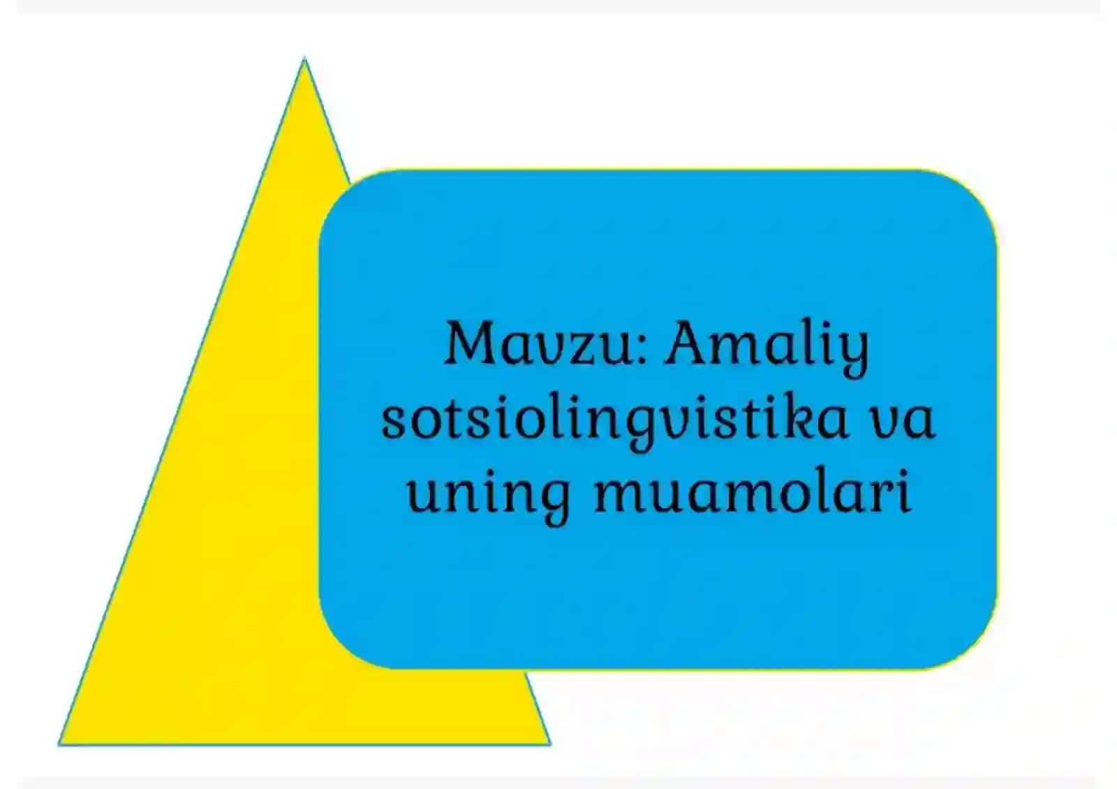 Sotsiolingvistika fanidan 10-amaliy mashgʻulot uchun tayyorlagan taqdimoti 2