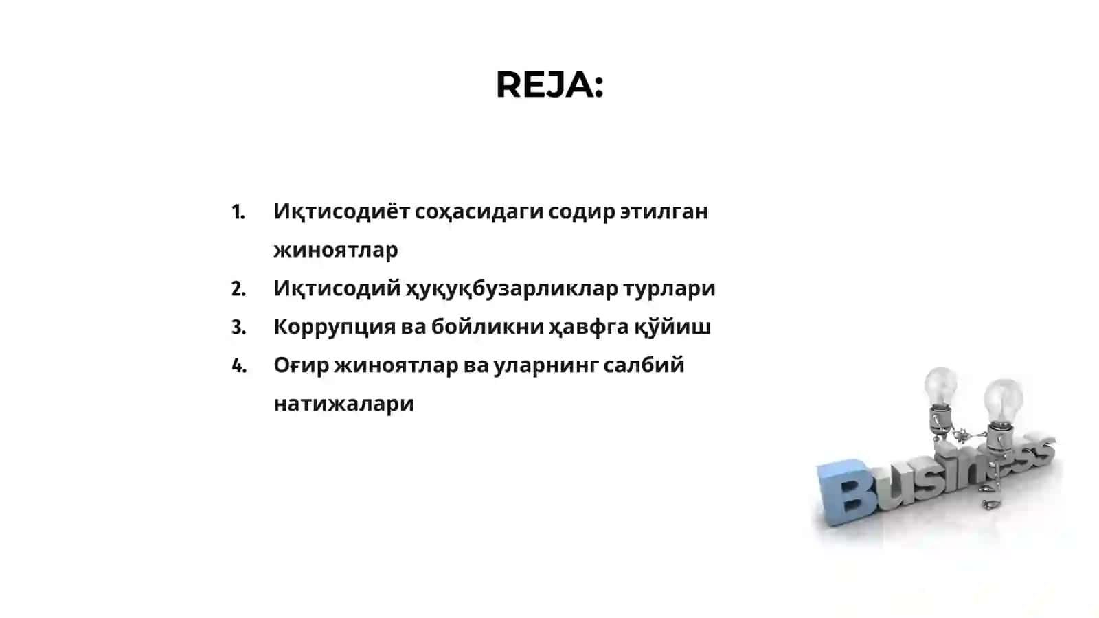 Иқтисодиёт асосларига қарши қаратилган жиноятлар 2