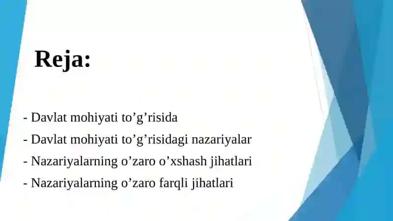 Davlatning mohiyati to‘g‘risida nazariyalarning xilma-xilligi va ularning o‘xshash va o‘zaro farqli jihatlari 2