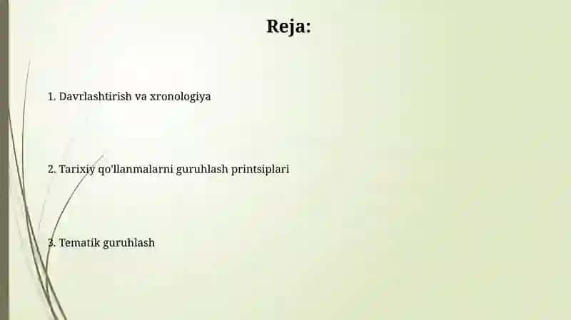 Tarixga oid qoʻllanmalarni guruhga boʻlish prinsiplari 2