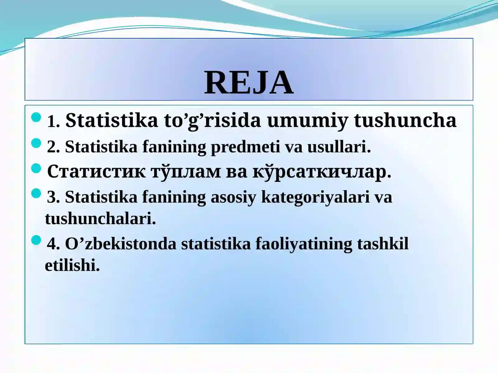 Statistikafanigakirish 2