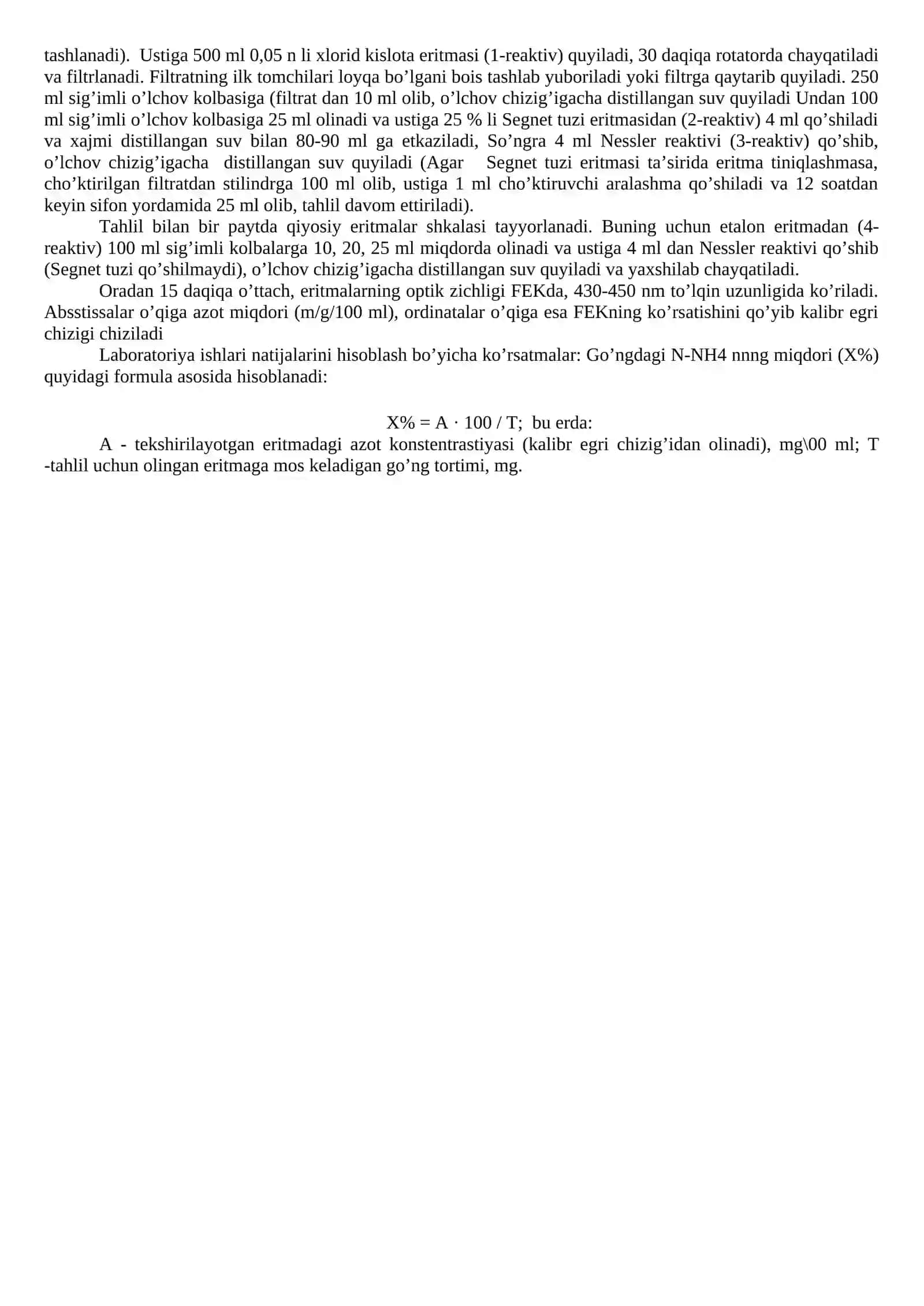 Go’ng tarkibidagi azot, fosfor va kaliy miqdorini aniqlash 2