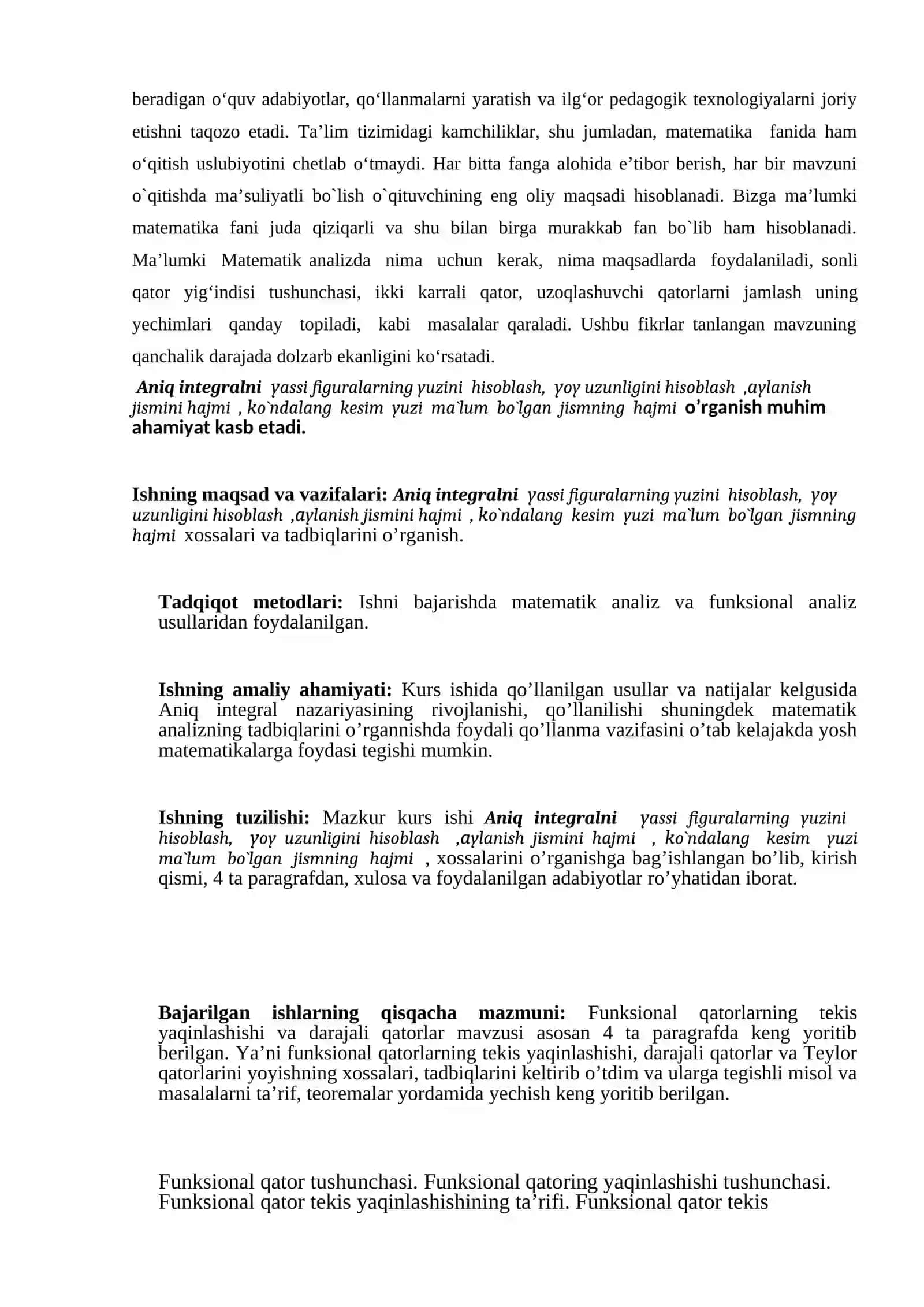 Aniq integralning tadbiqlari 2