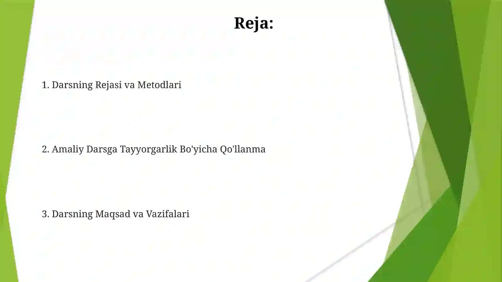 Amaliydarsgatayyorgarlikkoʻrishyoʻriqnomalarinioʻtkazish 2