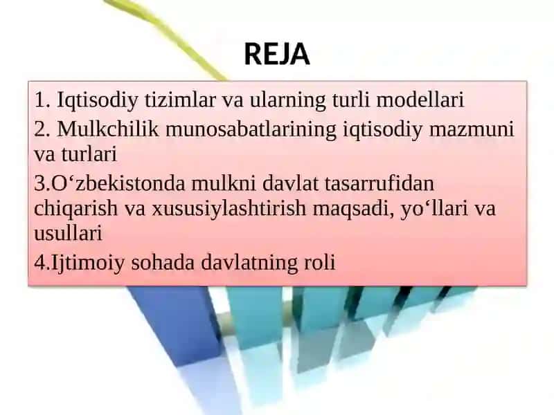Iqtisodiy tizimlar vaularning turlari modellari 2