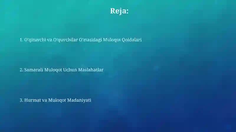 O'qituvchi va O'quvchilar O'rtasidagi Muloqot Qoidalari 2