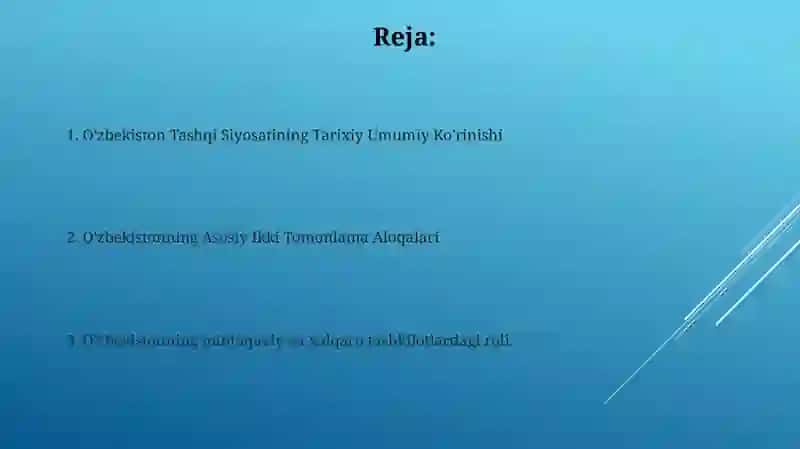 O'zbekiston Tashqi Siyosatining Tarixiy Umumiy Ko'rinishi 2