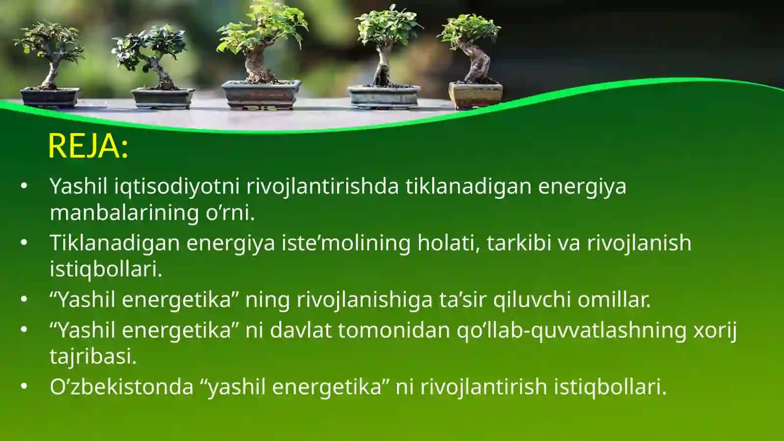 “YASHIL ENERGETIKA” BARQAROR IQTISODIY RIVOJLANISH OMILI SIFATIDA 2