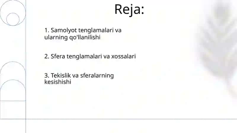 Aylana va sfera tenglamalariga doir masalalarni yechish 2