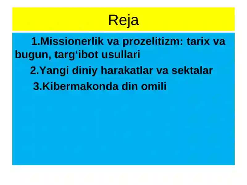 Zamonaviy diniy harakatlar va sektalar 2