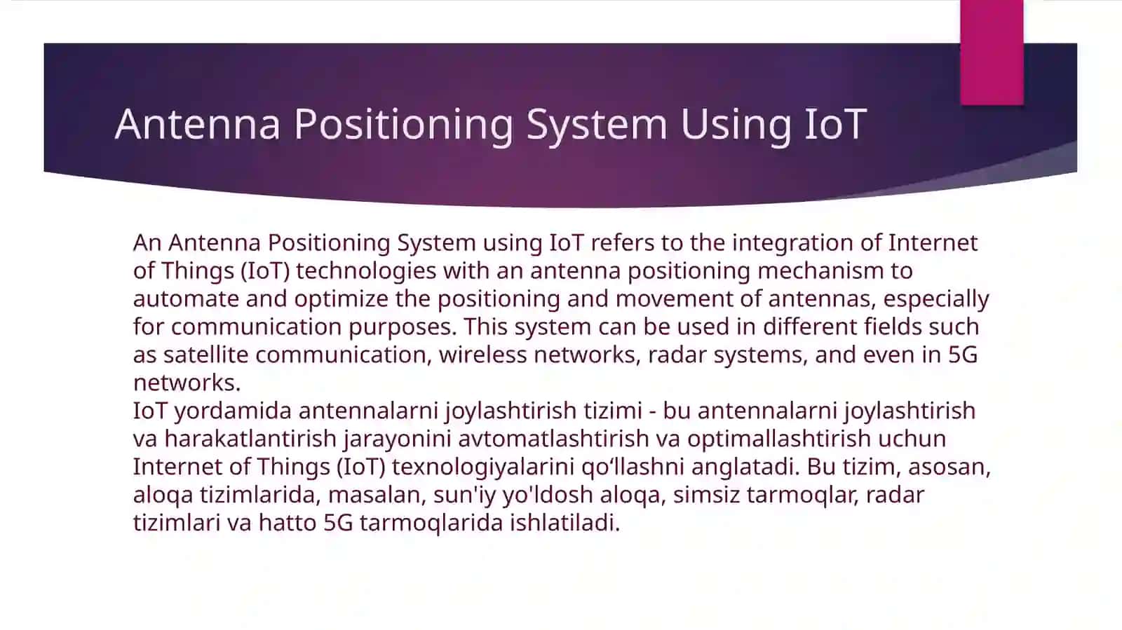Antena Positioning System using loT 2
