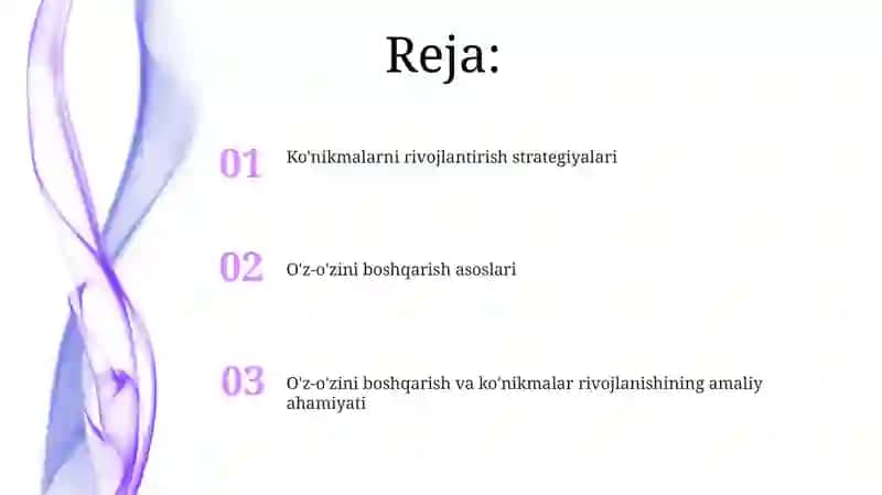 O'z-o'zini boshqarish va ko'nikmalar rivojlanishining amaliy ahamiyati 2