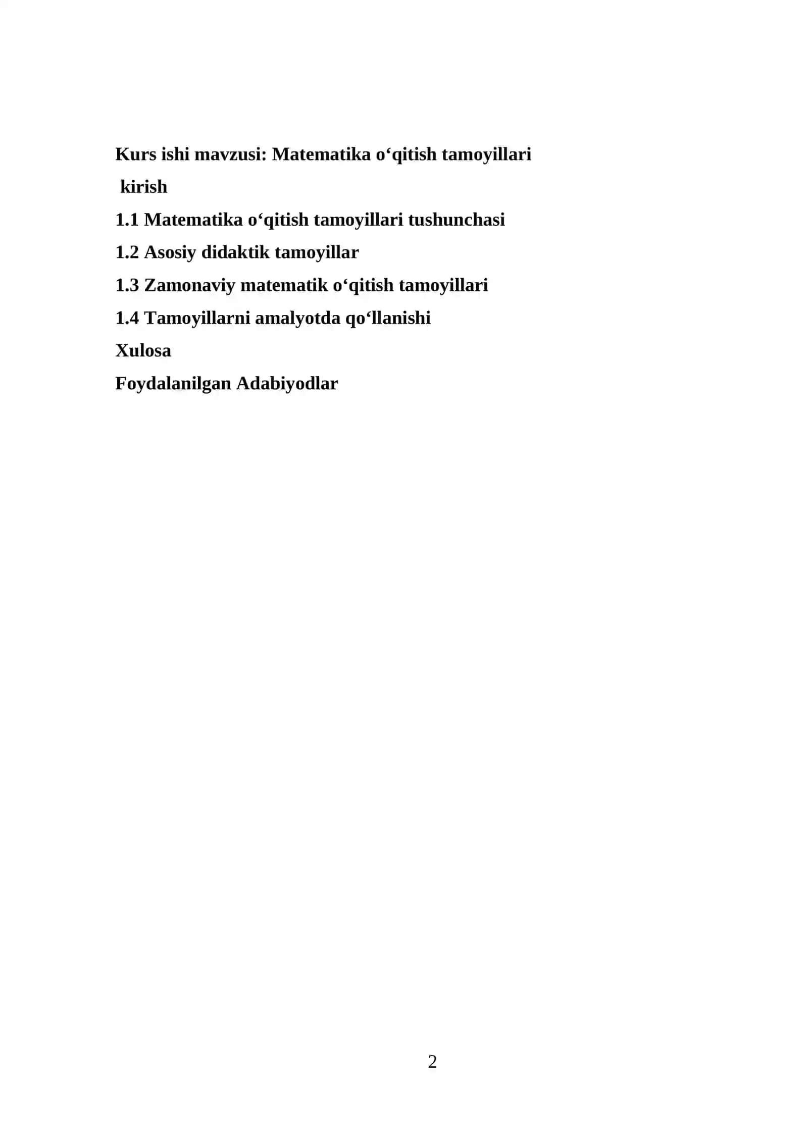 Matematika oʻqitish tamoyillari 2