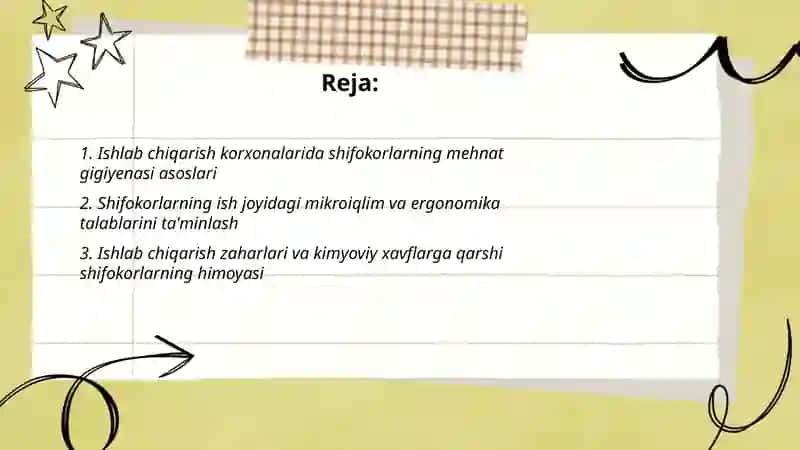 Turli soha mutaxassisligidagi shifokorlaming mehnat gigiyenasi 2