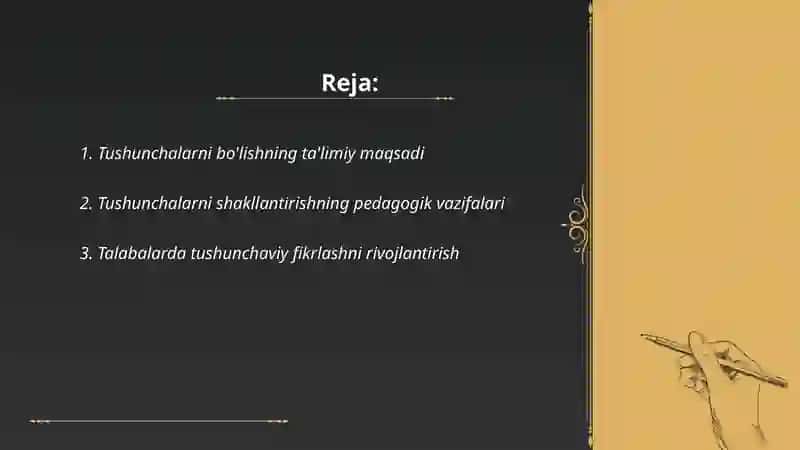 Tushunchalarni bo'lishning maqsad va vazifalari 2