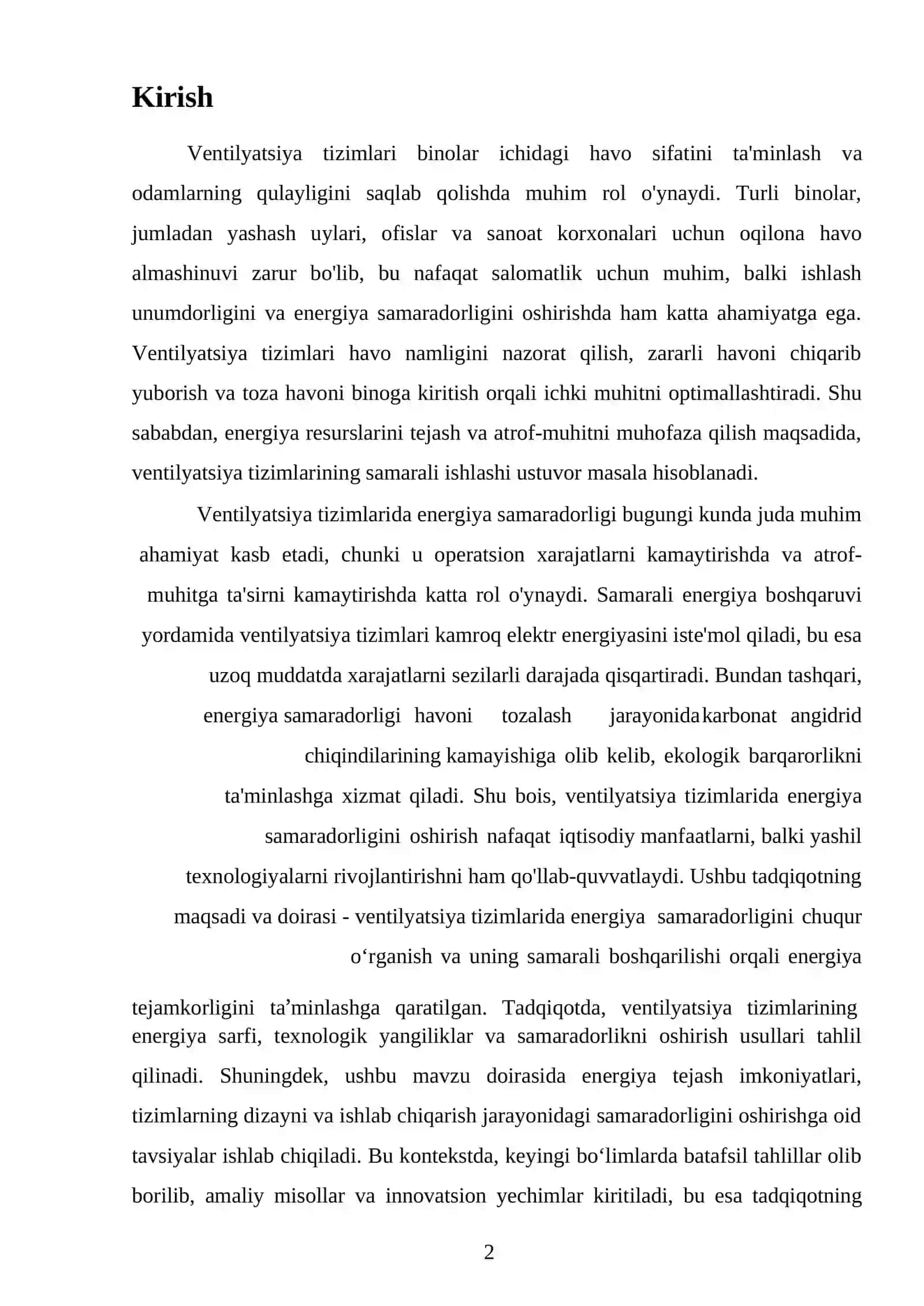 Ventilyatsiya tizimlarida energiya samaradorligi 2