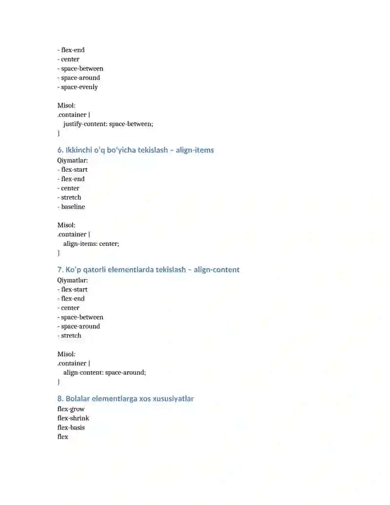 CSS FLEXBOX — TO‘LIQ DARSLIK (FULL GUIDE) 2