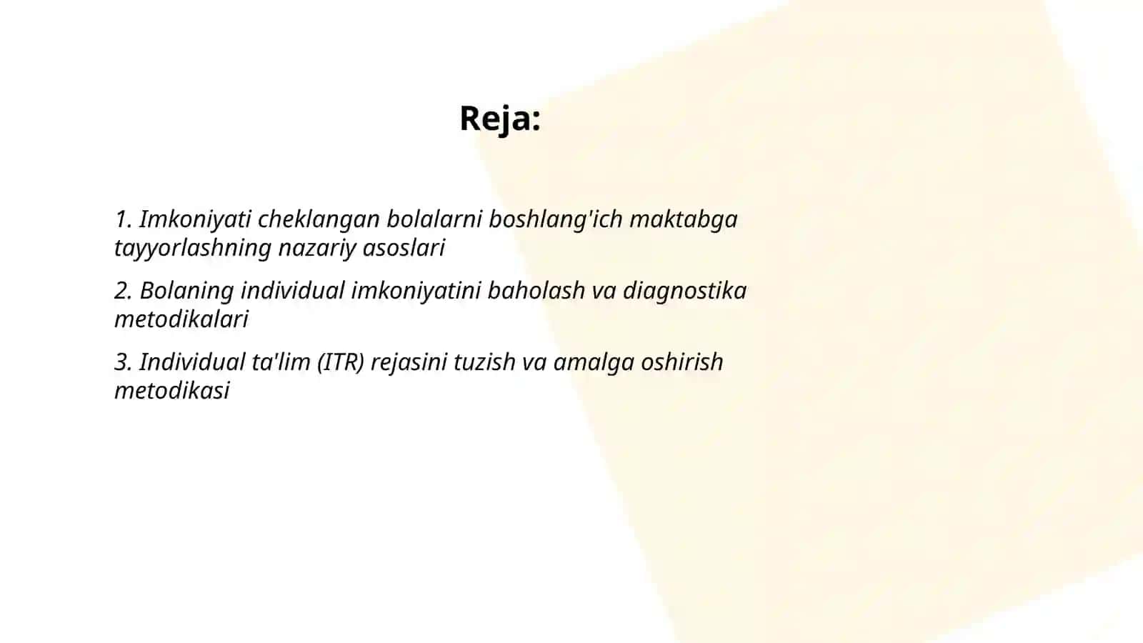 Imkoniyati cheklangan bolalarni maktabga tayyorlash metotikasi 2