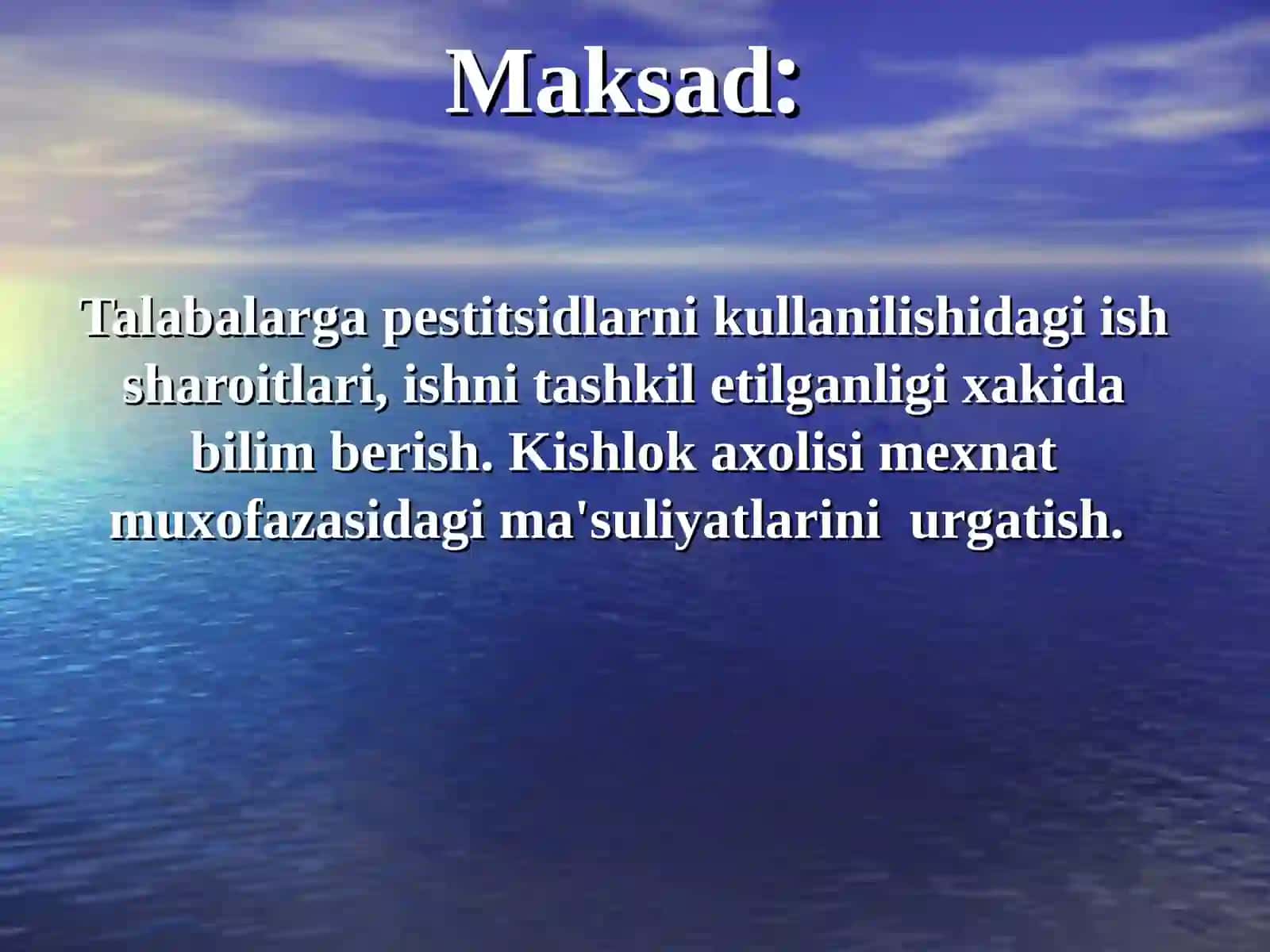 Pestitsidlar qo'llash bosqichlari va uning ta'sirini oldini olish choralari 2