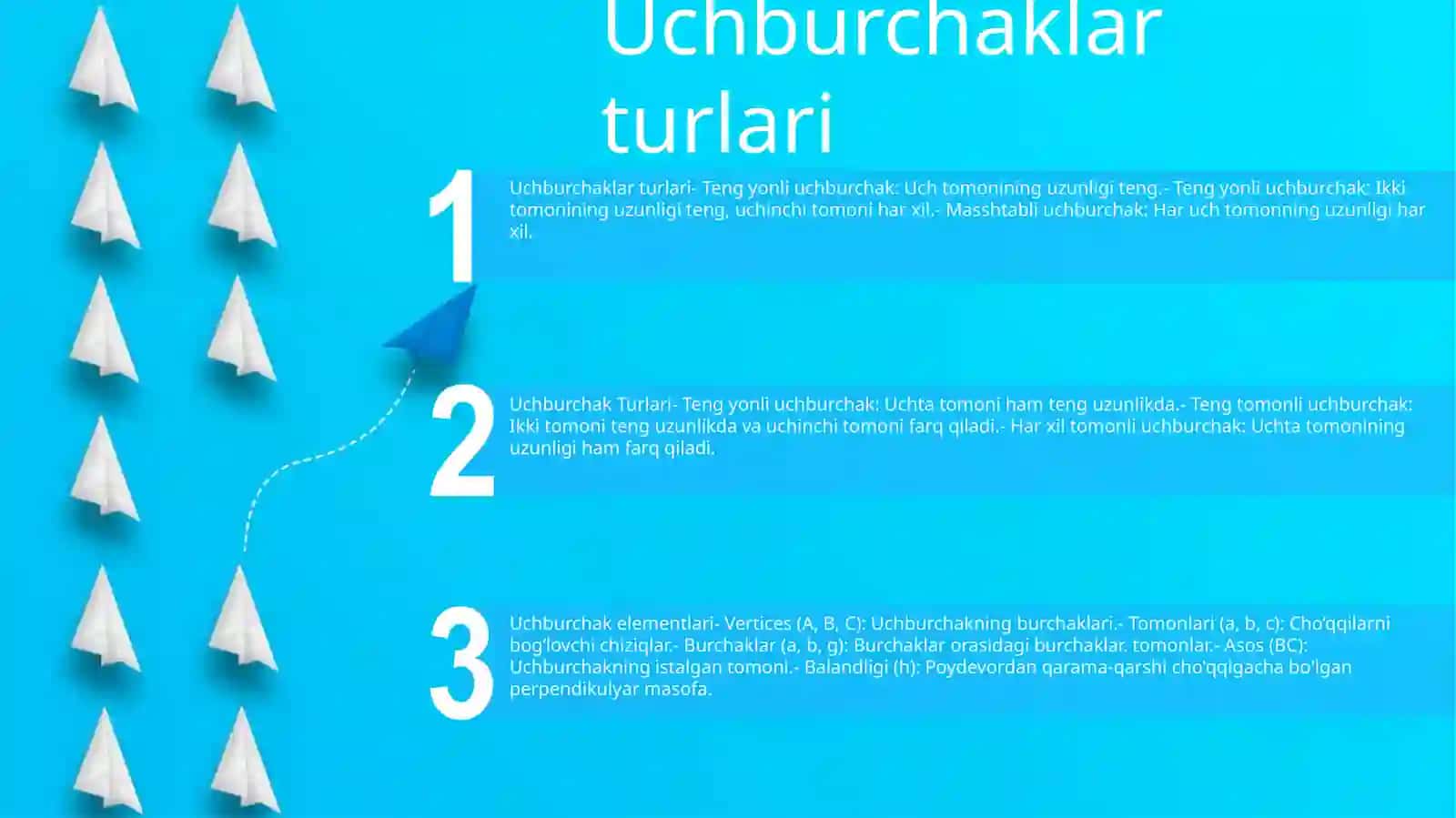 Uchburchak Turlari Va Ularning Elementlari 2
