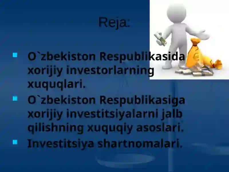 Xorijiy investitsiyalar jalb qilish shakllari 2