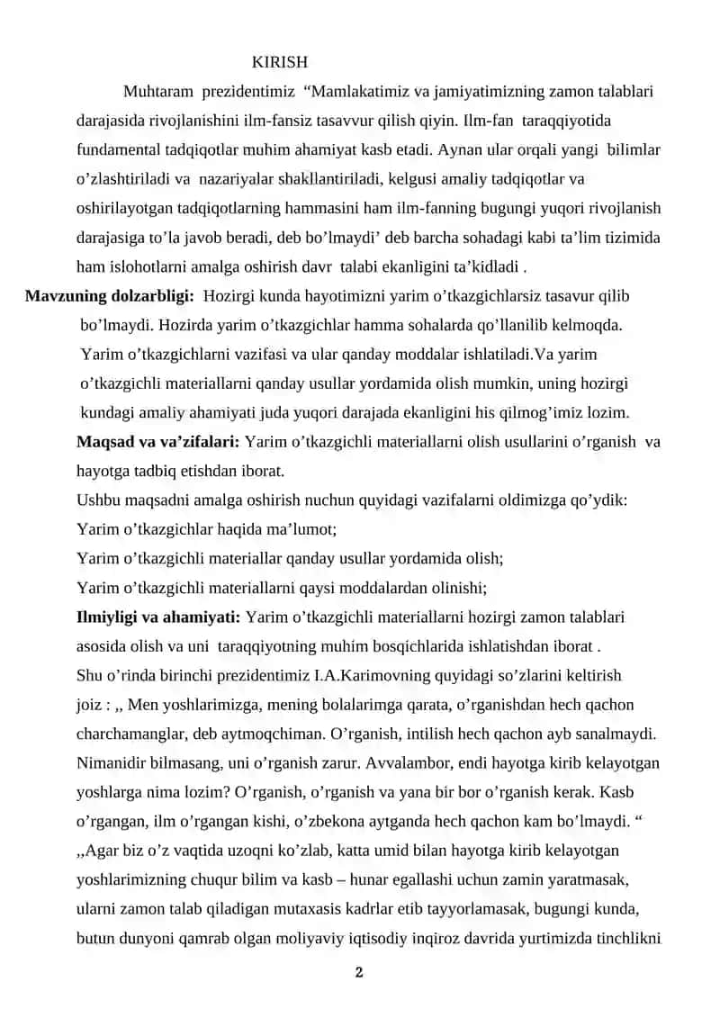 Yarim o’tkazgich parametrlarini o’lchash usullari 2