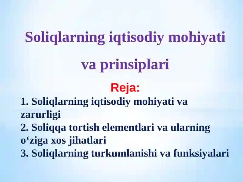 Soliqlarning iqtisodiy mohiyati va prinsiplari 2