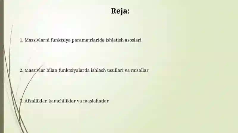 C++da Biro‘lchovli massivlarni funksiya parametrlari sifatida qo‘llanish 2