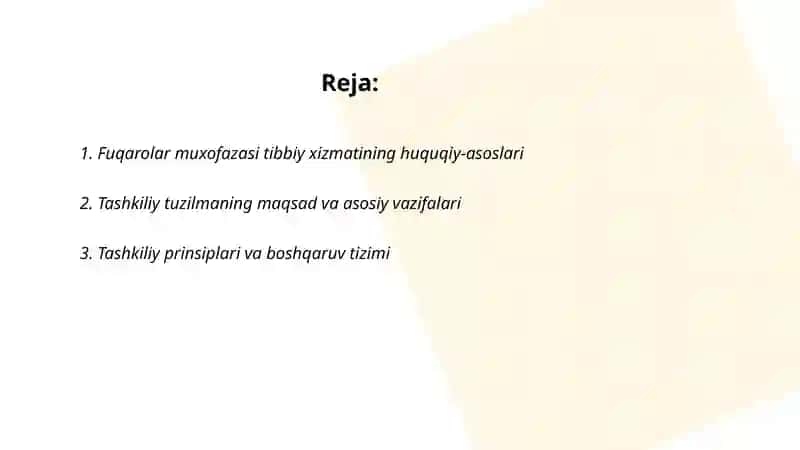 Fuqarolar muxofazasi tibbiy xizmatining tashkiliy tuzilishi 2