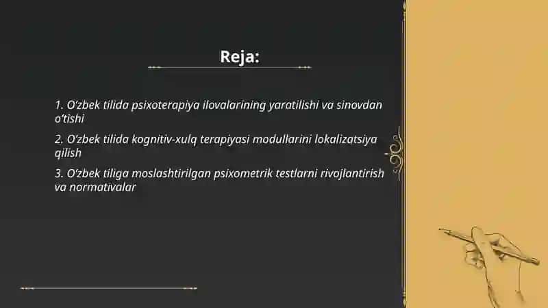 Psixologiyada:O’zbek tili sohasiga oid inavatsion yangiliklar 2