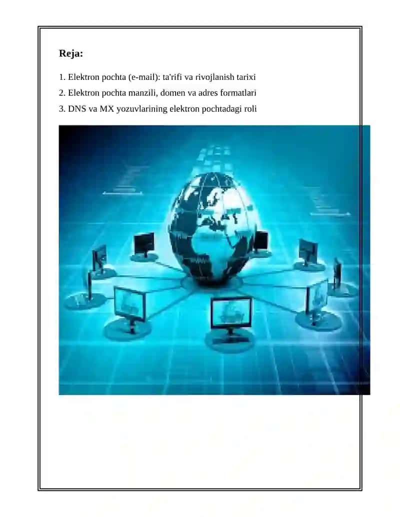 INTERNET VA INTERNET XIZMATLARI.ELEKTRON POCHTA XIZMATLARI 2