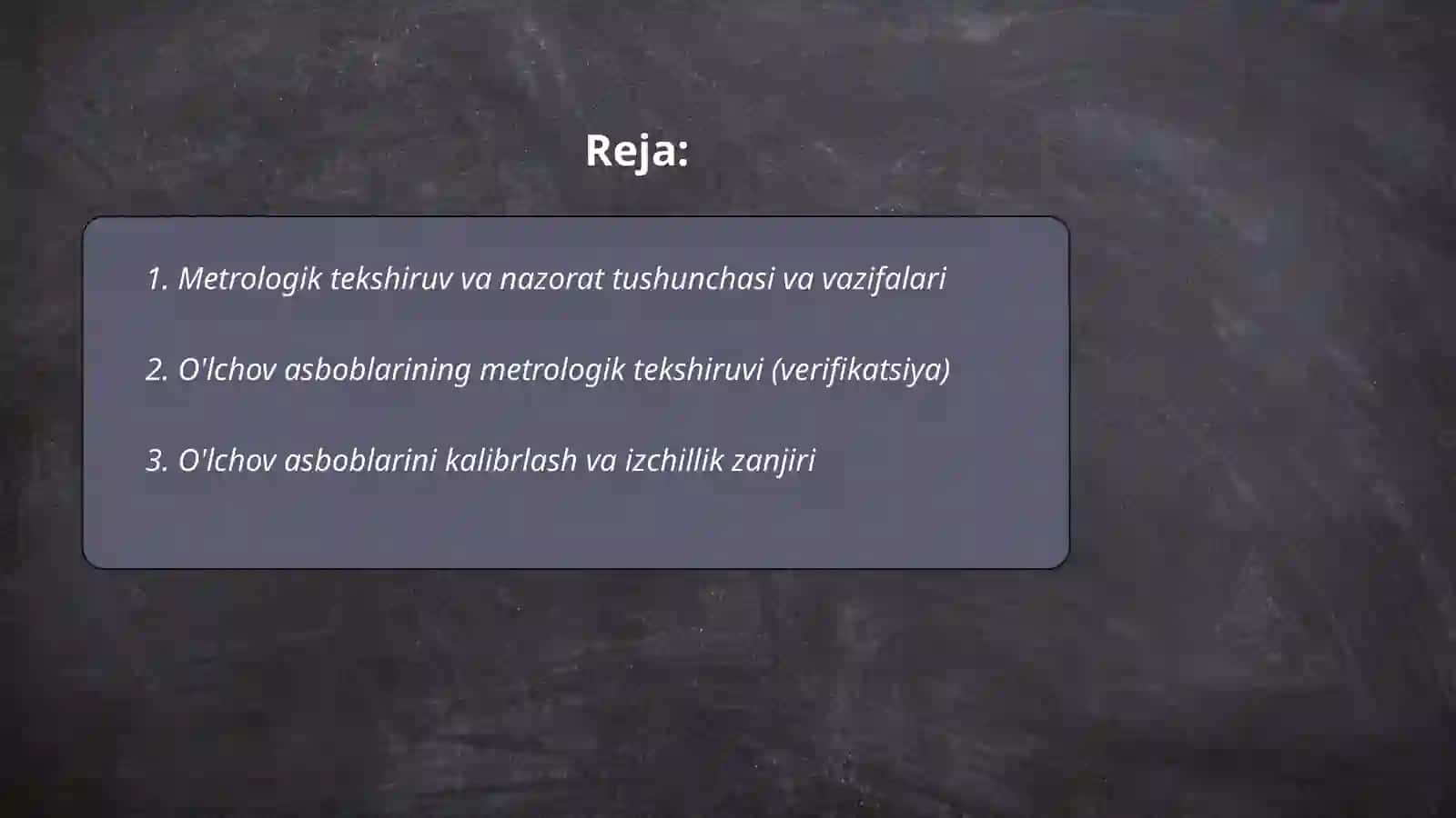 Metrologik tekshiruv va nazorat 2