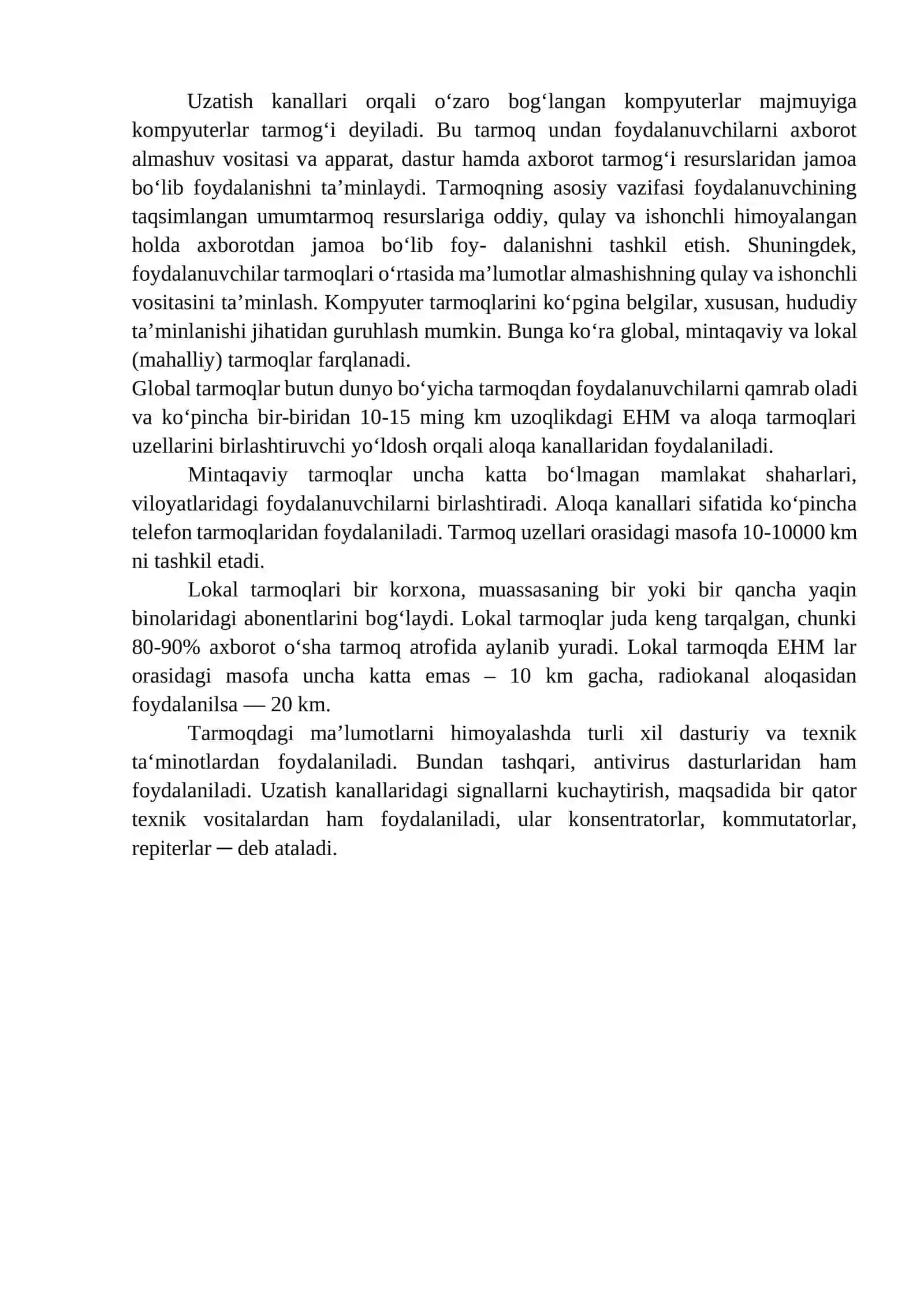 Kompyuter tarmoqlarini tashkil etish 2