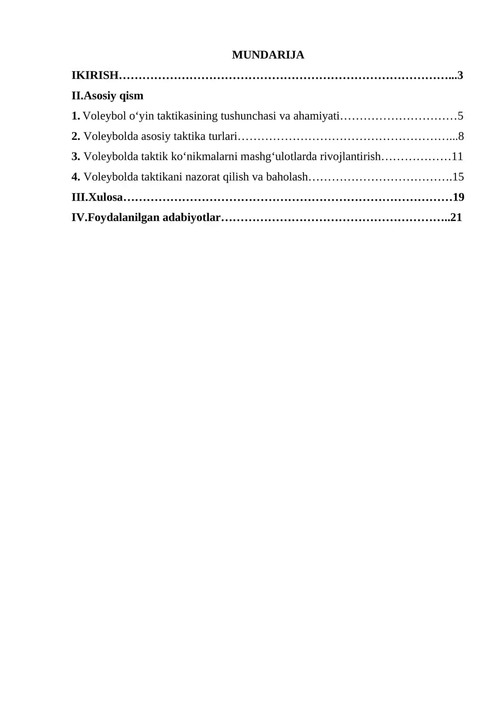 Sport oʻyinlari va uni oʻqitish metodikasi fanidan 2