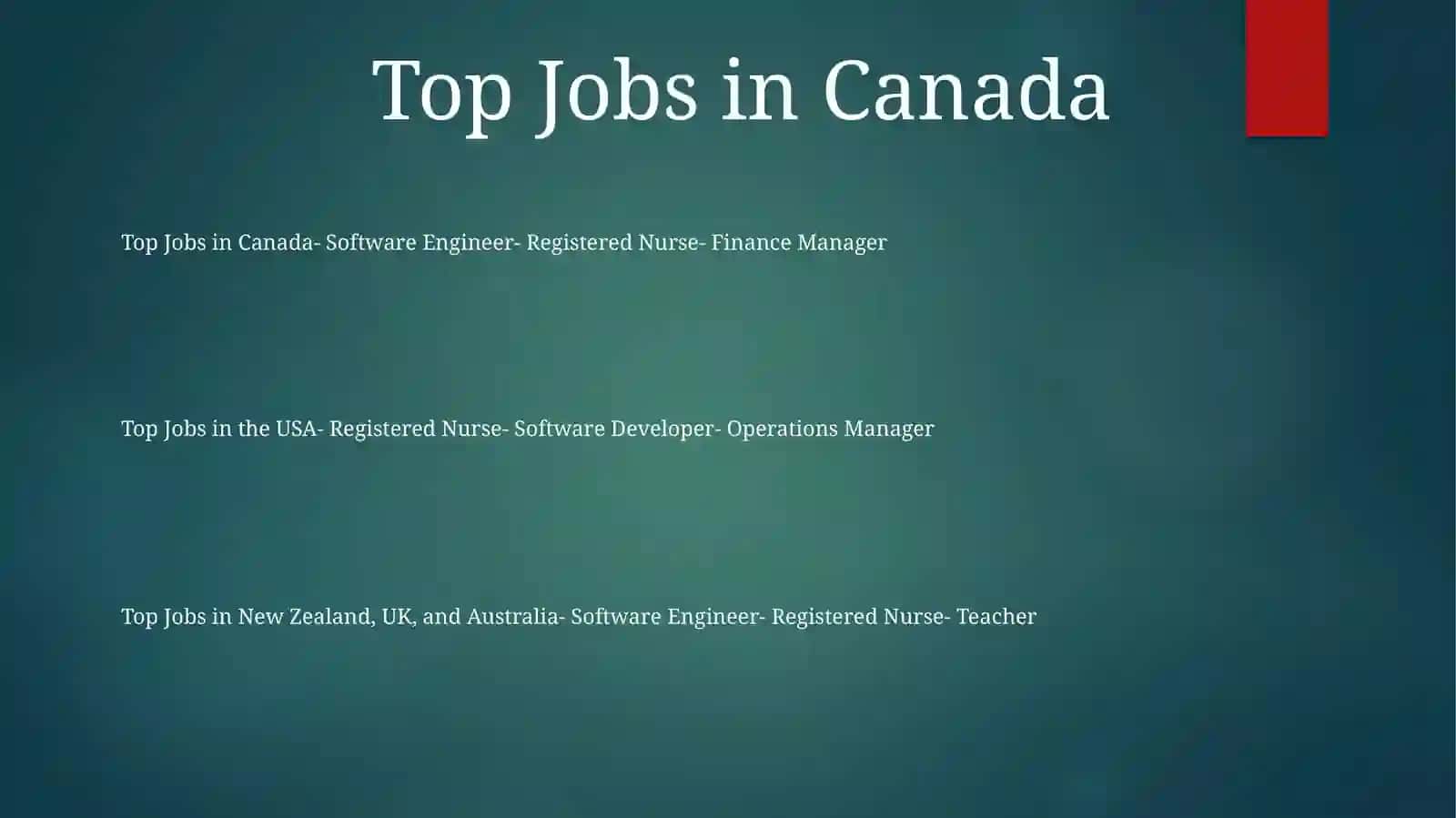 Canada, Usa, New Zealand, Uk, Australiadagi Kasblar Va Ishlar 2