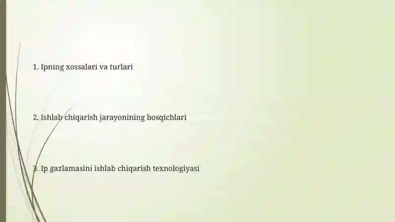 Ipak Yigirni Ishlab Chiqarish Texnologiyasi 2