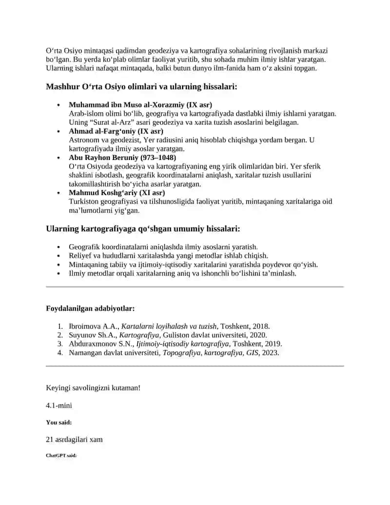 Topografik-geodezik qidiruv ishlari 2