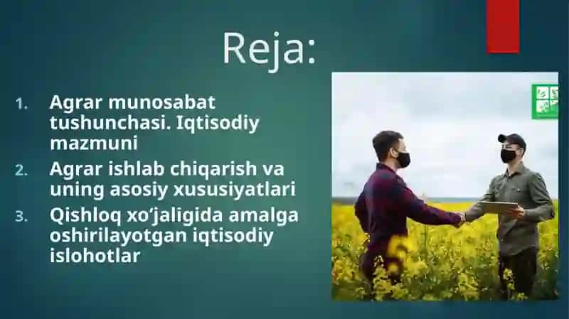 Agrar munosabatlar va ularning xususiyatlari 2