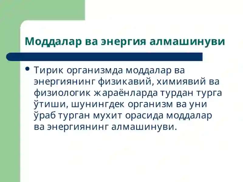 Моддалар алмашинуви 2