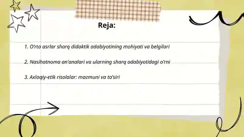 O'rta asrlar sharq didaktik adabiyoti 2