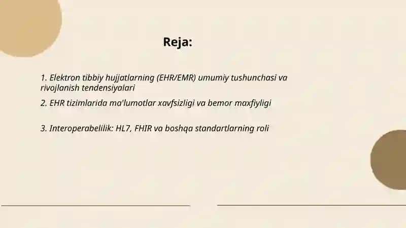 Elektron tibbiy hujjatlar (EHR |EMR) 2