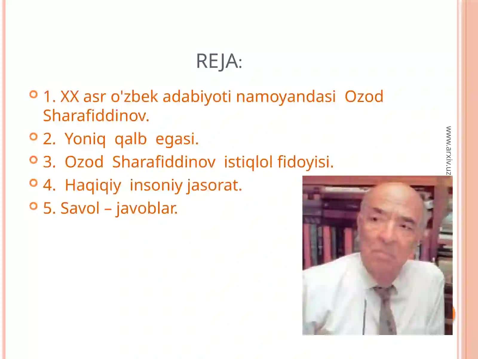O'zbek adabiyotining yirik vakili Ozod Sharafiddinov 2