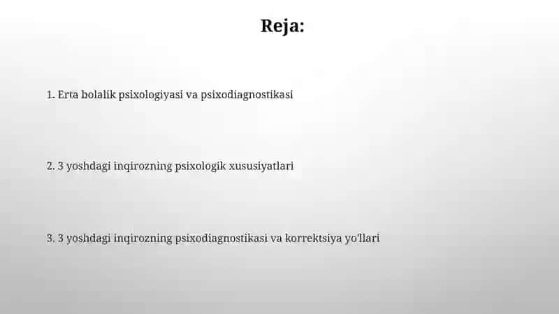 Ilkbolalikdavriningpsixologiyasivapsixodiagnostikasi. 3yoshinqirozi 2