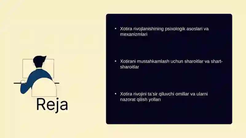Xotira rivojlanishining psixologik asoslari va mexanizmlari 2
