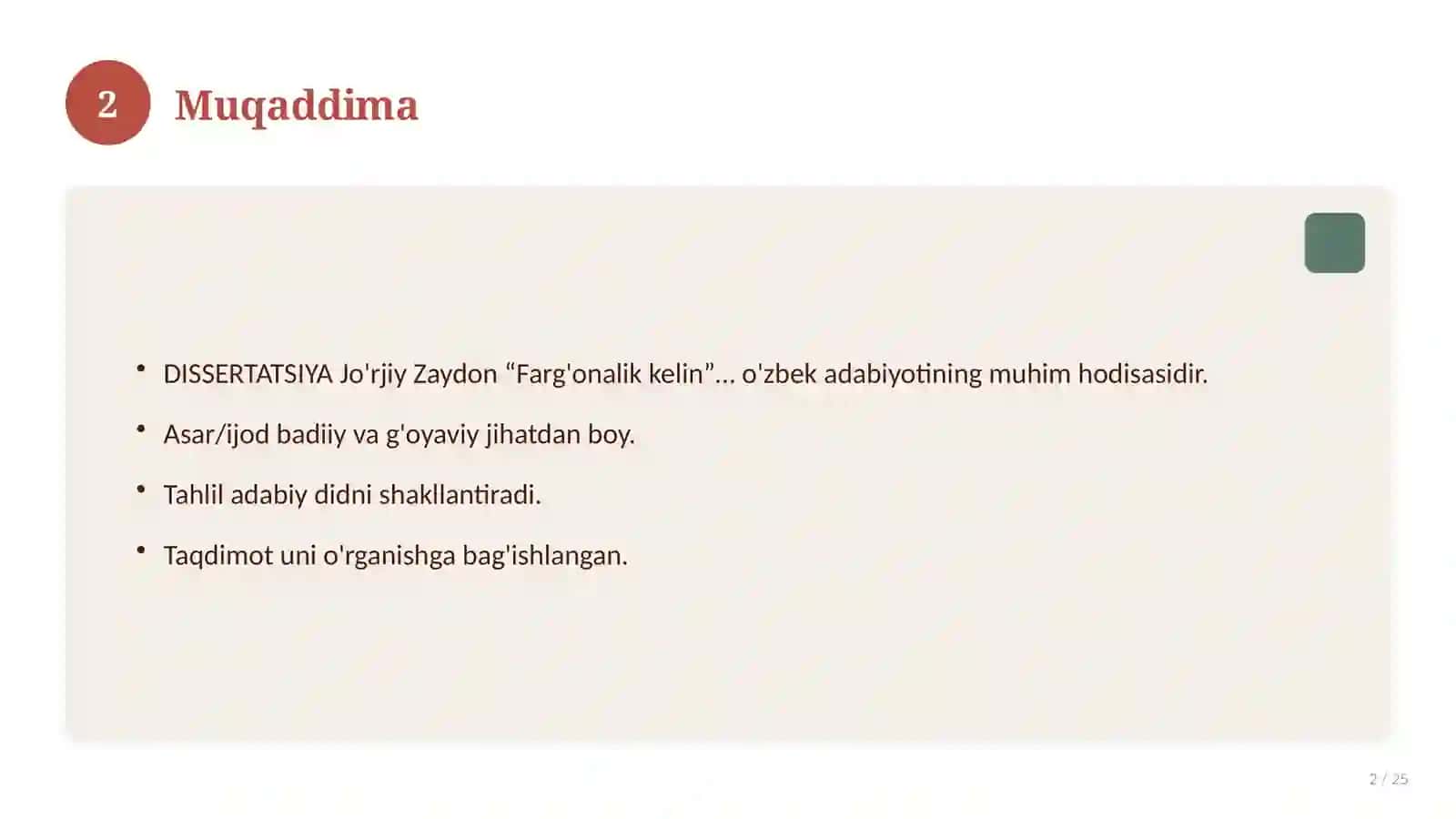 DISSERTATSIYA Jo'rjiy Zaydon “Farg'onalik kelin” romani o'zbekcha tarjimasining matniy tadqiqi 2