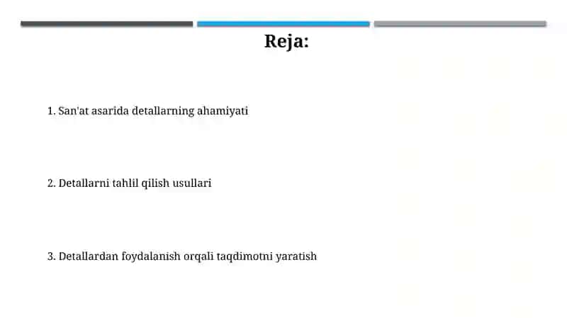Badiiy asarda "detal" mavzusi boʻyicha taqdimot yaratish 2
