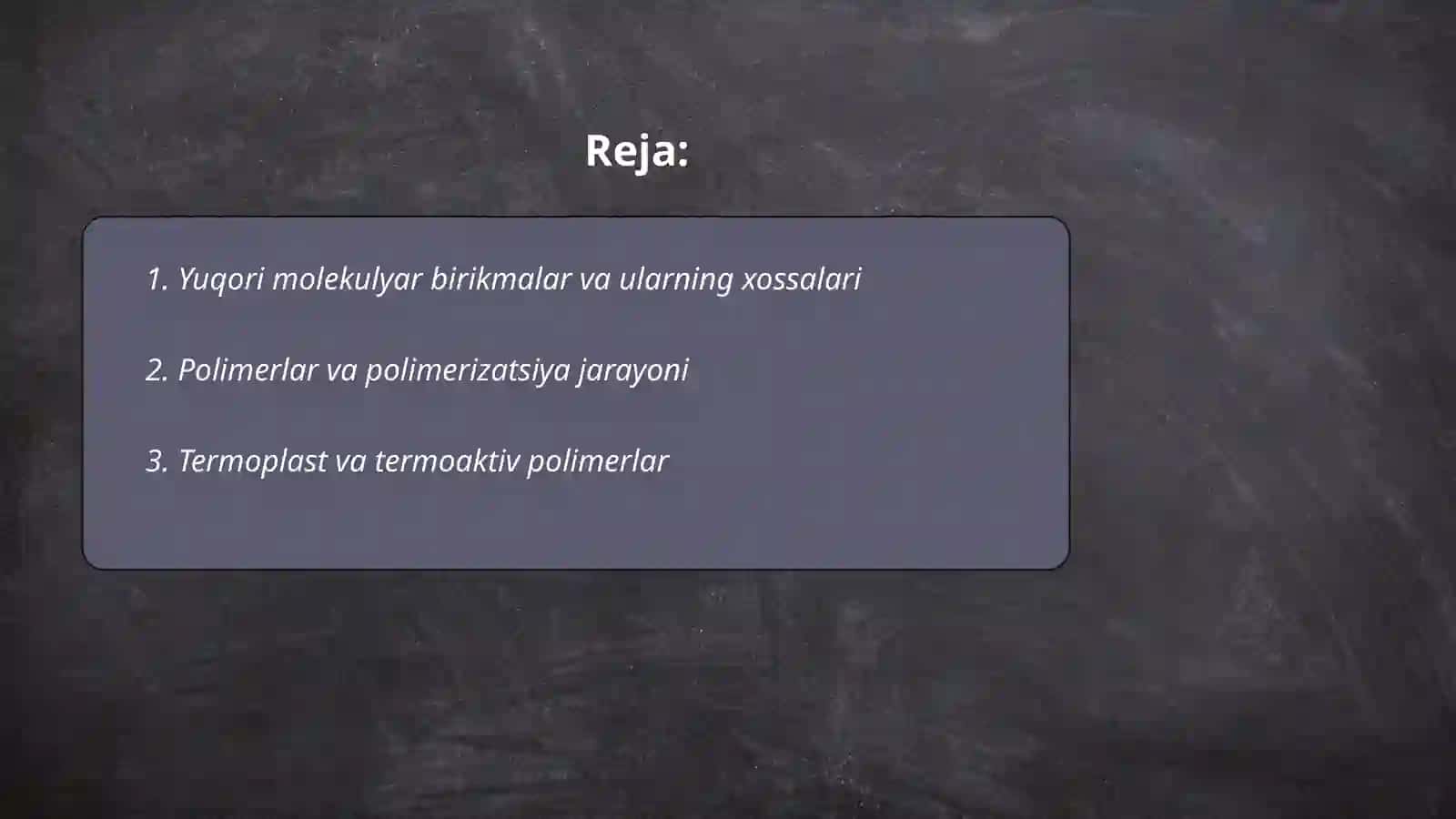 Yuqori molekulyar birikmalar 2