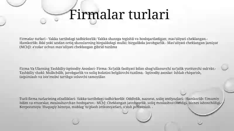 Firma Va Ularning Tashkiliy-Iqtisodiy Asoslari 2