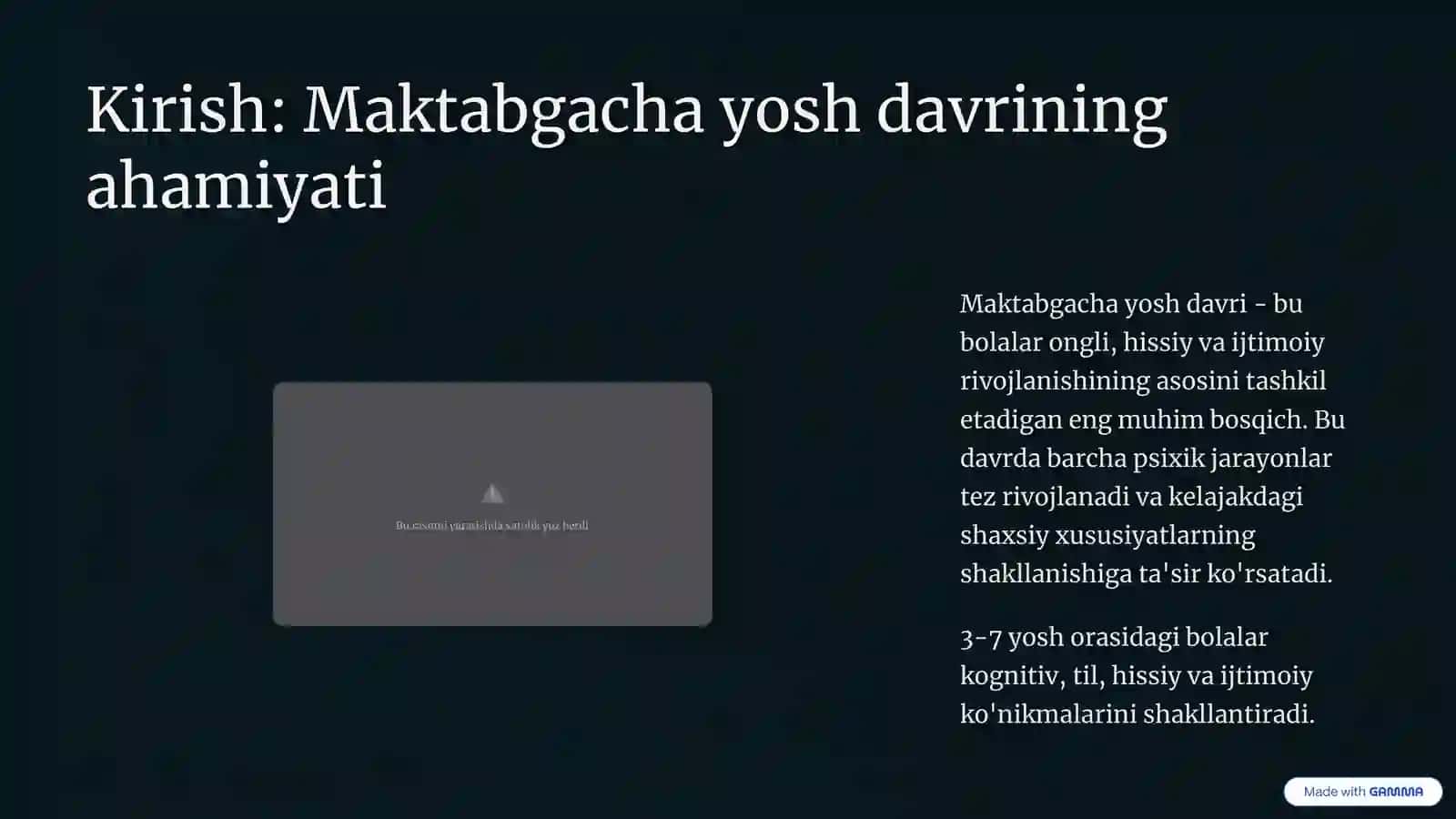 Maktabgacha yosh davrida psixik rivojlanish xususiyatlari 2